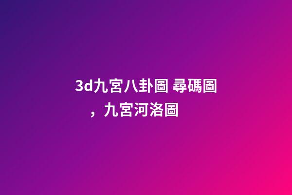 3d九宮八卦圖 尋碼圖，九宮河洛圖-第1張-觀點-玄機派